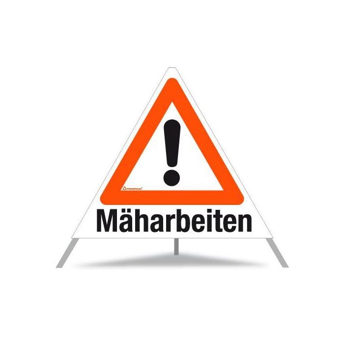 Triopan Faltsignal, Mäharbeiten,  weiß tagesleuchtend