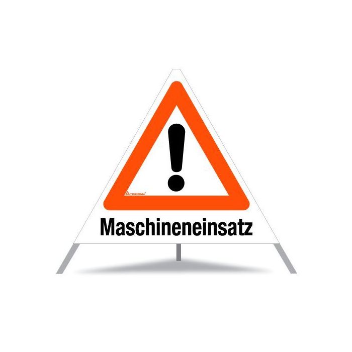 Triopan Faltsignal, VZ 101 Gefahrenstelle,   Maschineneinsatz, weiß tagesleuchtend, SL 70 cm