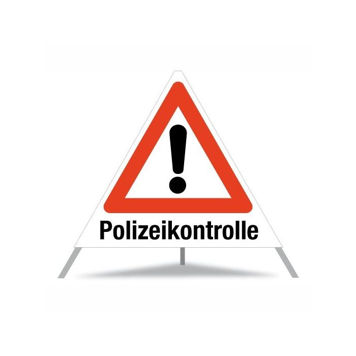 Triopan Faltsignal, VZ 101 Gefahrenstelle, Polizeikontrolle, weiß tagesleuchtend, SL 70 cm