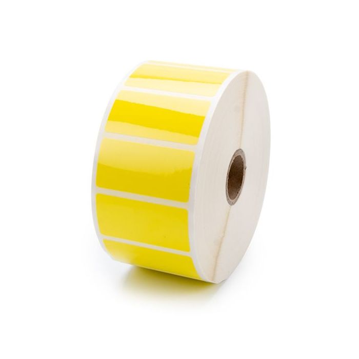 Polyester Etiketten auf Rolle, gelb, 1 Zoll Rollenkern, verschiedene Ausführungen