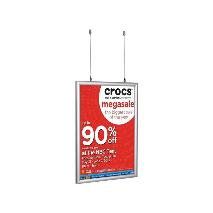 Doppelseitiger Klapprahmen, , silber, 25 mm Rahmenprofil, verschiedene Formate, zum Aufhängen