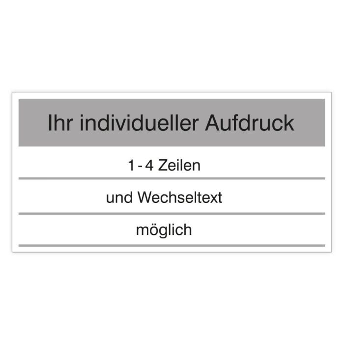 Kunststoffschilder bedruckt nach DIN 2403, mit Wechseltext, 100 × 50 mm, Schriftbalken weiß