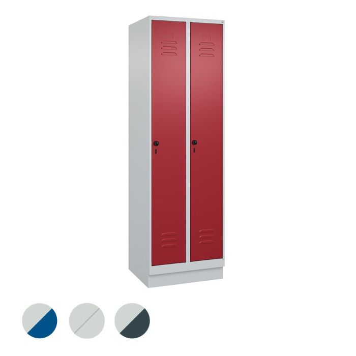 C+P Umkleidespind Classic PLUS auf Sockel, 2 Abteile, 1950x600x500mm , versch. Farben