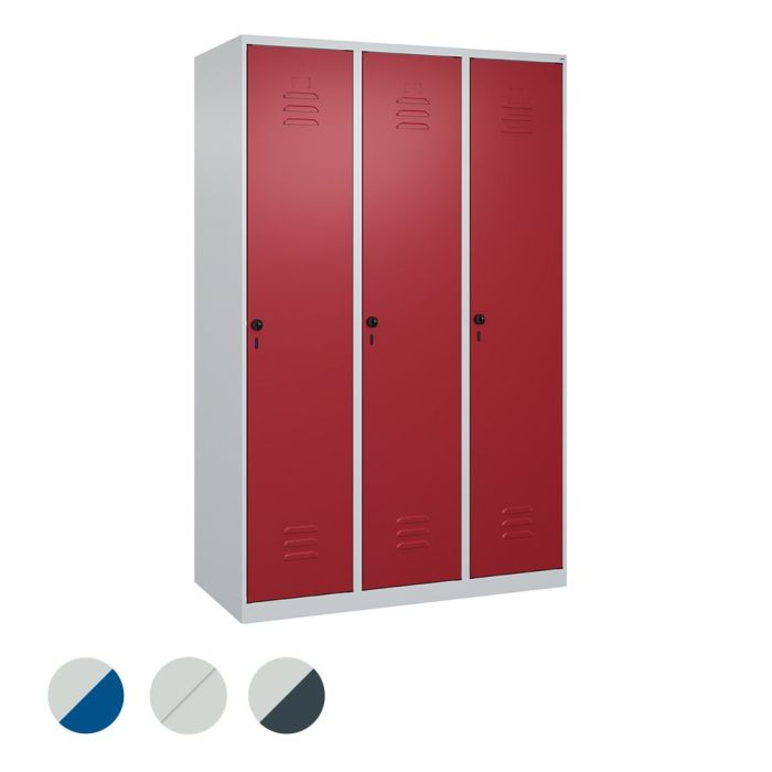C+P Umkleidespind Classic PLUS bodenstehend, 3 Abteile, 1850x1200x500mm , versch. Farben