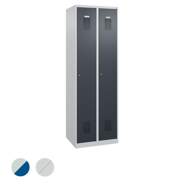 C+P Spind Basis PLUS, 2 Abteile, 1850x600x500mm, Schloss, verschiedene Farben
