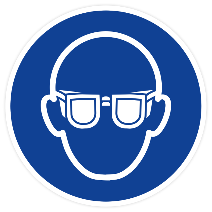 Gebotsschild, Augenschutz benutzen, ISO 7010