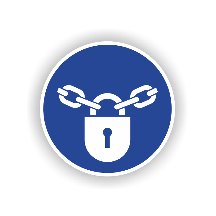 Gebotsschild, Verschlossen halten, ISO 7010, Aufkleber, Folie, d = 100 mm