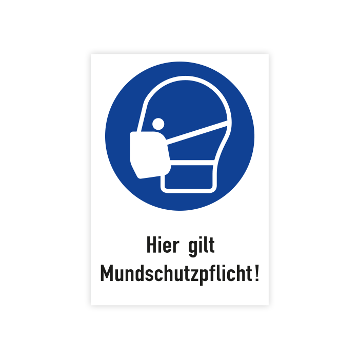 Gebotsschild, Hier gilt Mundschutzpflicht!, ISO 7010, Kunststoff, 210 x 297 mm