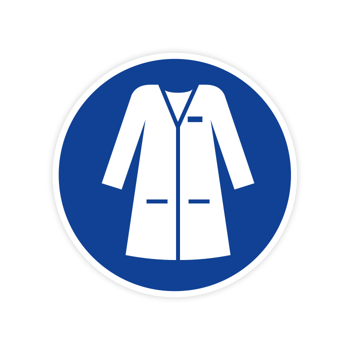Gebotsschild, Laborkittel tragen, ISO 7010, Aufkleber, Folie, d = 100 mm
