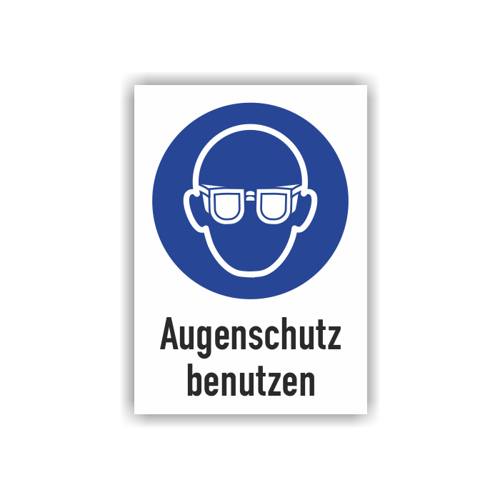 Gebotsschild, Augenschutz benutzen, ISO 7010, Aufkleber, Folie