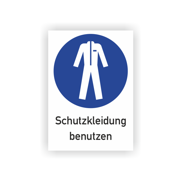 Gebotsschild, Schutzkleidung benutzen, ISO 7010
