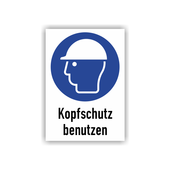 Gebotsschild, Kopfschutz benutzen, ISO 7010
