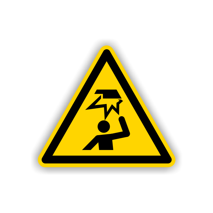 Warnschild, Warnung v. Hindernissen im Kopfbereich ISO 7010