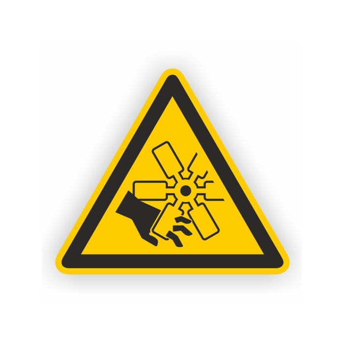 Warnschild, Warnung vor sich bewegenden Messern ISO 7010, W088