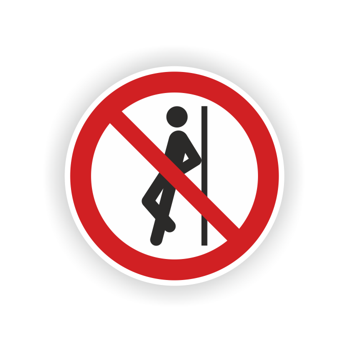 Verbotsschild, Gegenlehnen verboten, ISO 7010