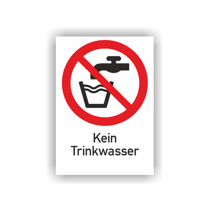 Verbotsschild, Kein Trinkwasser, ISO 7010, Kombischild