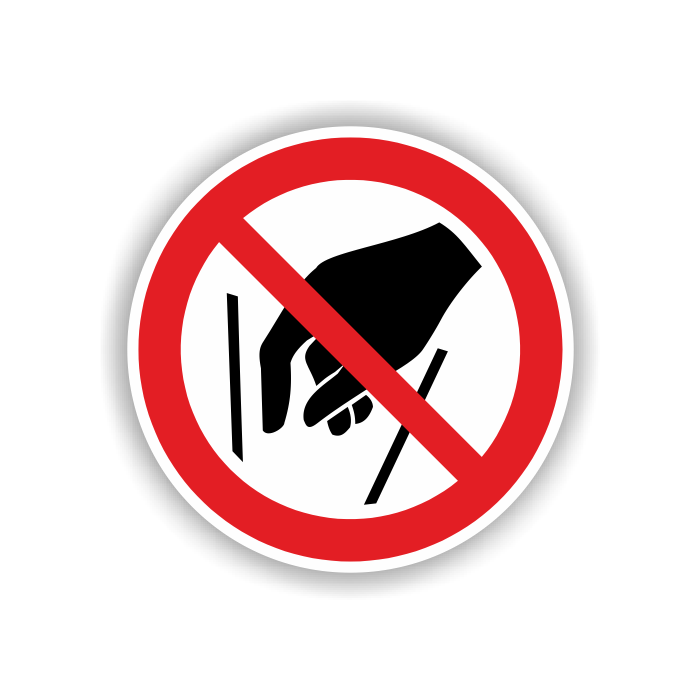 Verbotsschild, Hineinfassen verboten, ISO 7010, Aufkleber, Folie