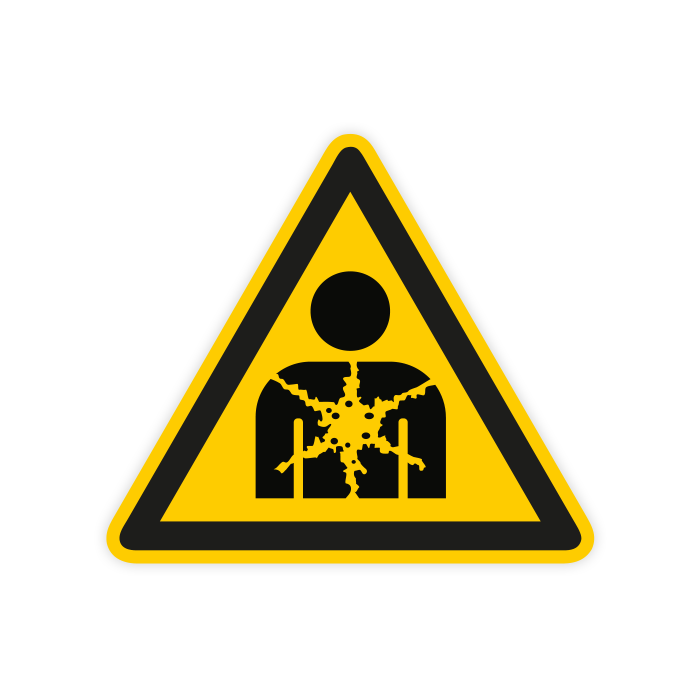 Warnschild, Warnung v. Stoff, d. Gesundheitsgefahr darstellt, ISO 7010, Aufkleber, Folie, SL = 100 mm