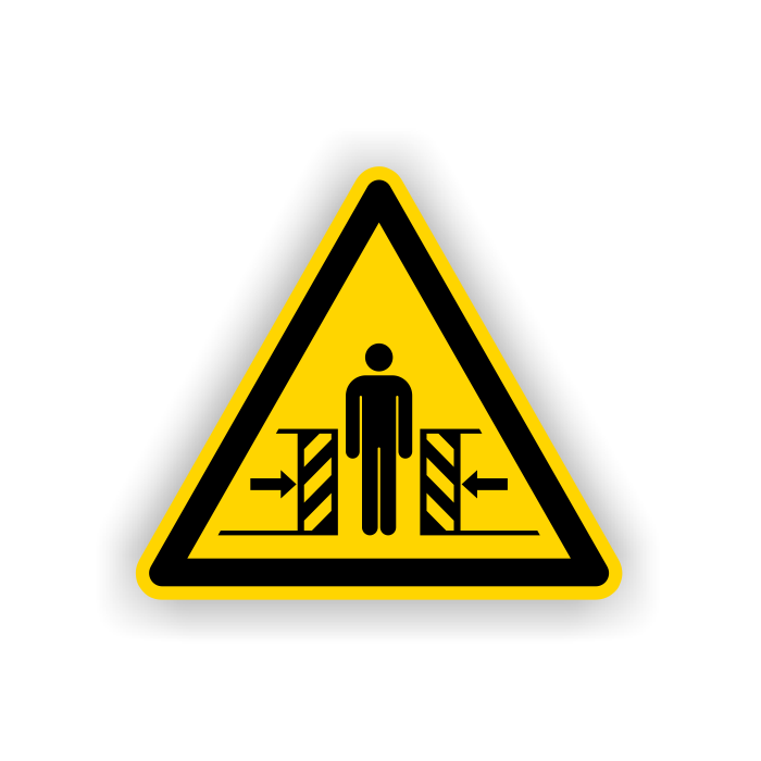 Warnschild, Warnung vor Quetschgefahr, ISO 7010