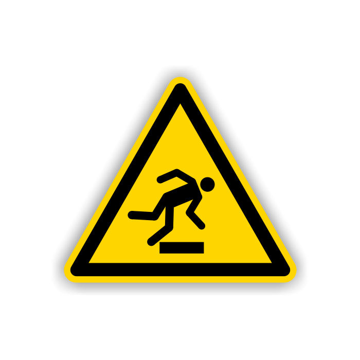Warnschild, Warnung vor Hindernissen am Boden, ISO 7010