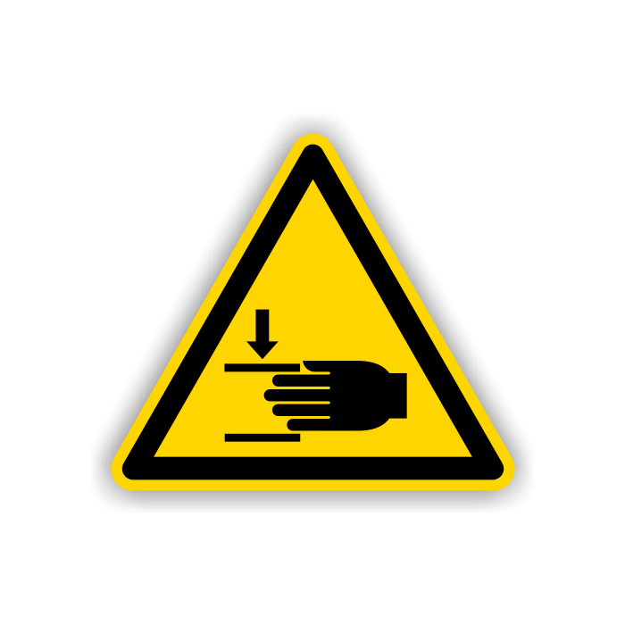 Warnschild, Warnung vor Handverletzungen, ISO 7010