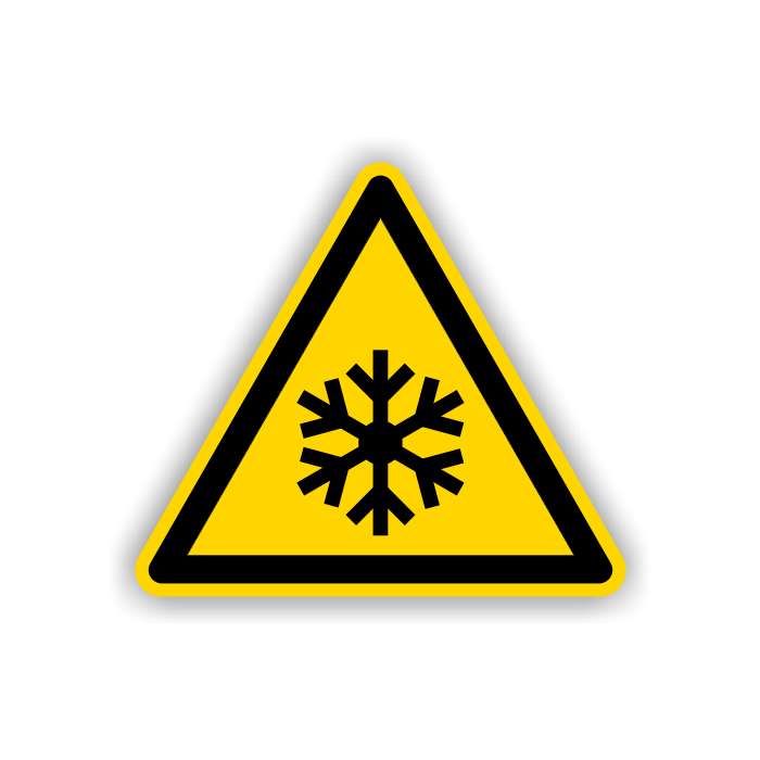 Warnschild, Warnung v. niedriger Temperatur/ Frost ISO 7010, Aufkleber