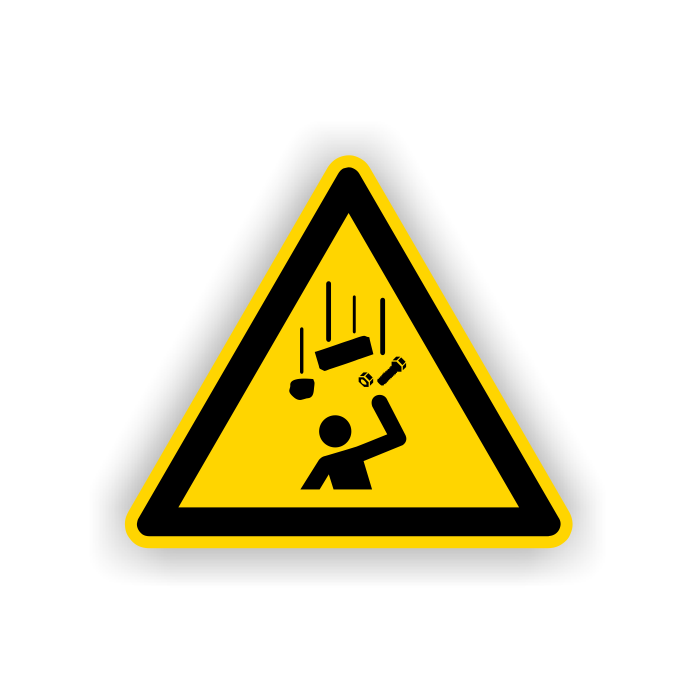 Warnschild, Warnung vor herabfallenden Gegenständen, ISO 7010