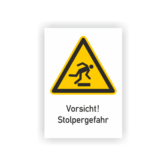 Warnschild, Vorsicht! Stolpergefahr, ISO 7010