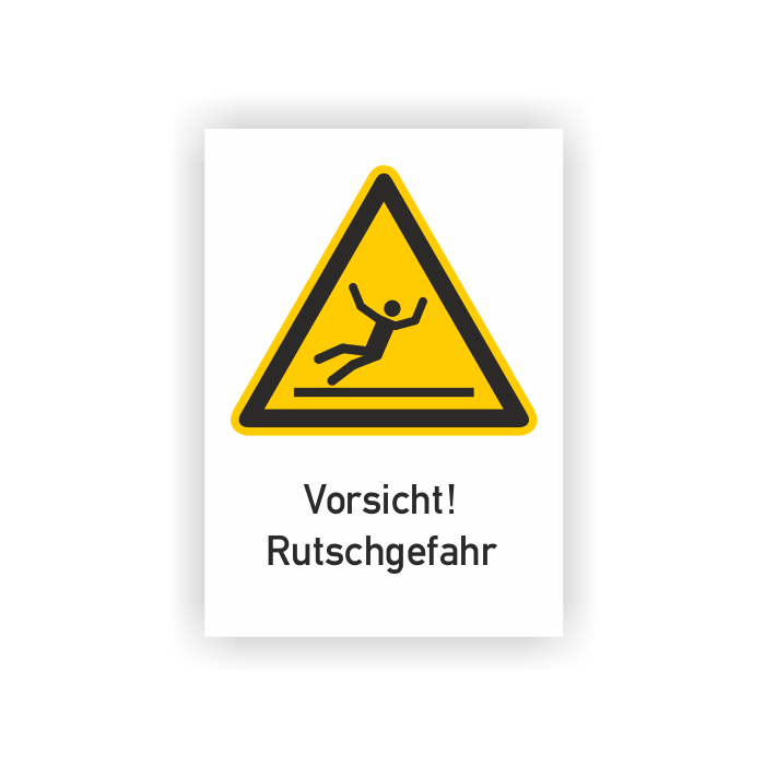 Warnschild, Vorsicht! Rutschgefahr, ISO 7010