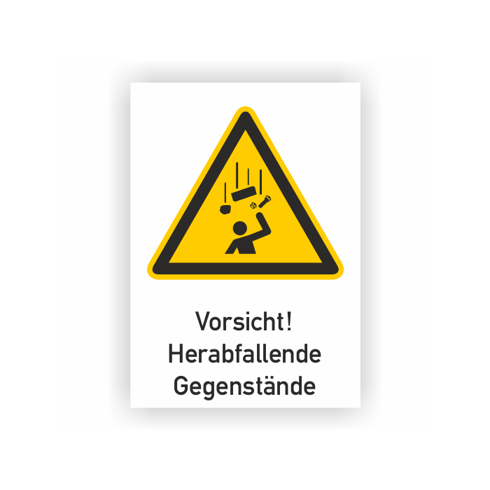 Warnschild, Vorsicht! Herabfallende Gegenstände, ISO 7010