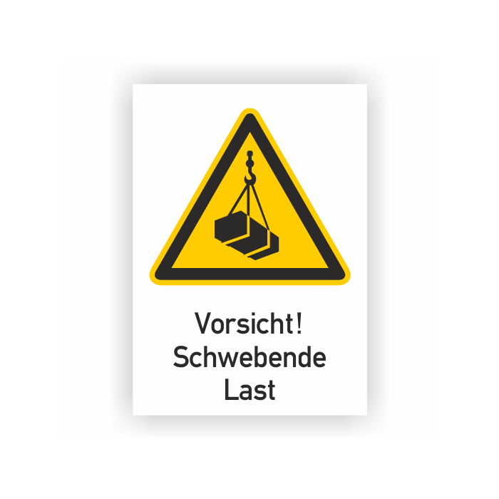 Warnschild, Vorsicht! Schwebende Last, ISO 7010