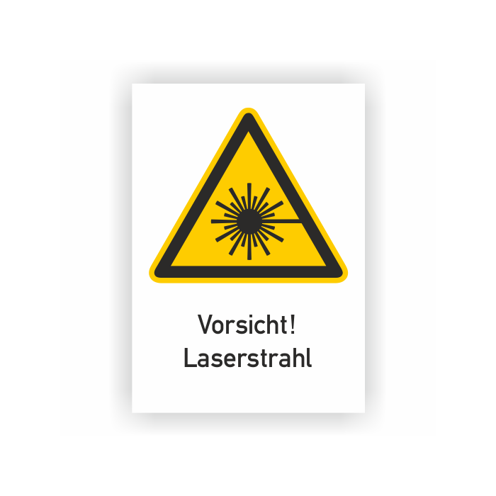 Warnschild, Vorsicht! Laserstrahl, ISO 7010