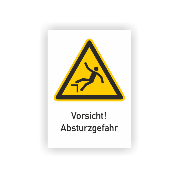 Warnschild, Vorsicht! Absturzgefahr,  ISO 7010
