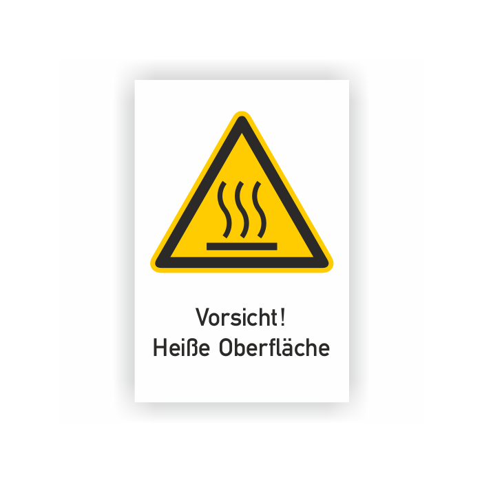 Warnschild, Vorsicht! Heiße Oberfläche, ISO 7010