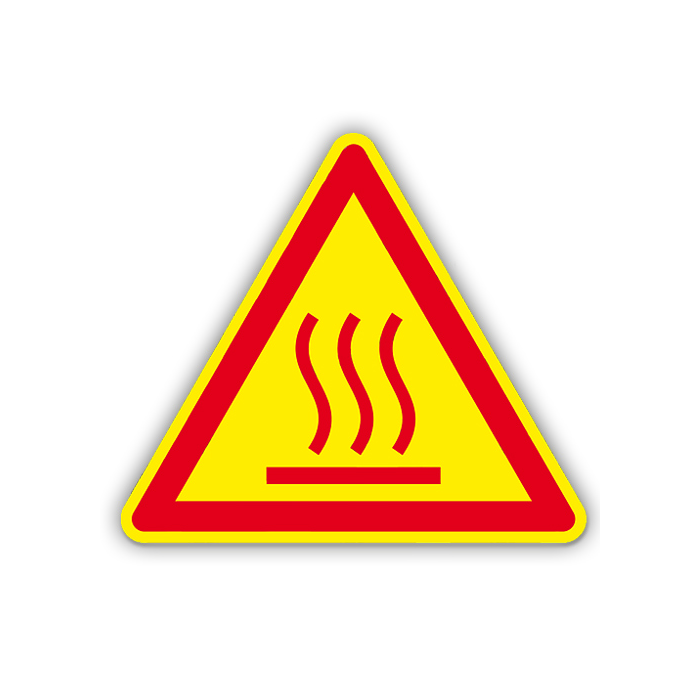 Thermo-Warnschild, Warnung vor heißer Oberfläche, temp.best. bis 80 °C