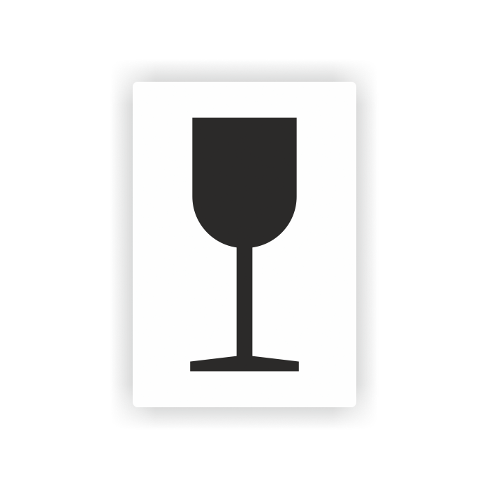Paketaufkleber "Zerbrechliches Packgut", Folie auf Rolle,