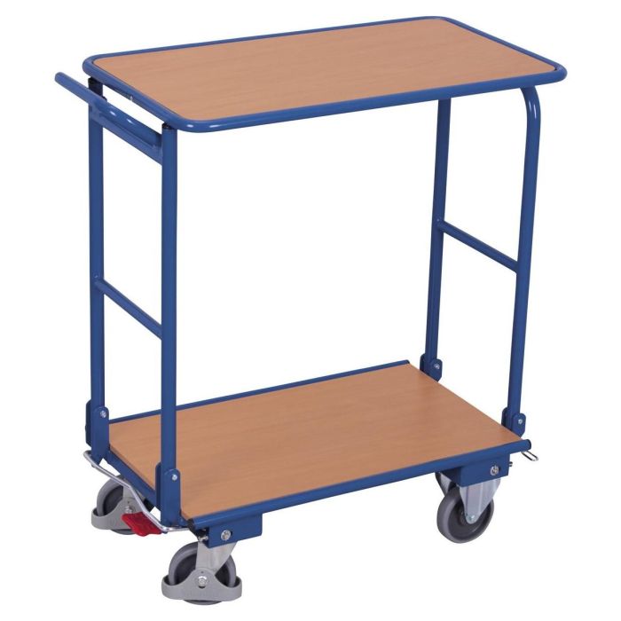 VARIOfit Klappbügelwagen mit 2 Etagen, Traglast 250 kg, 720x450mm, blau
