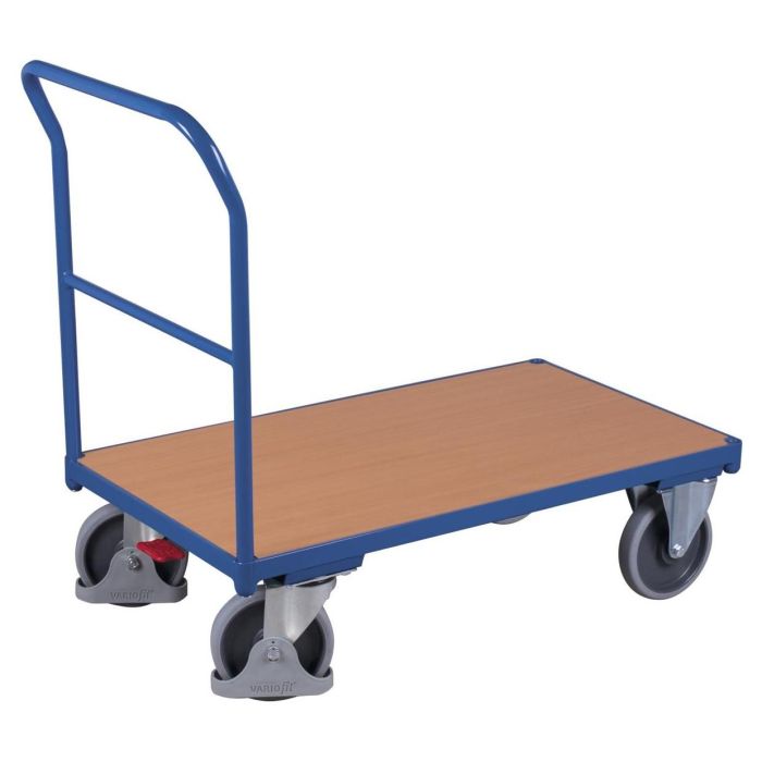 VARIOfit Schiebebügelwagen, Traglast 400 oder 500 kg, 1 Boden, verschiedene Abmessungen, blau
