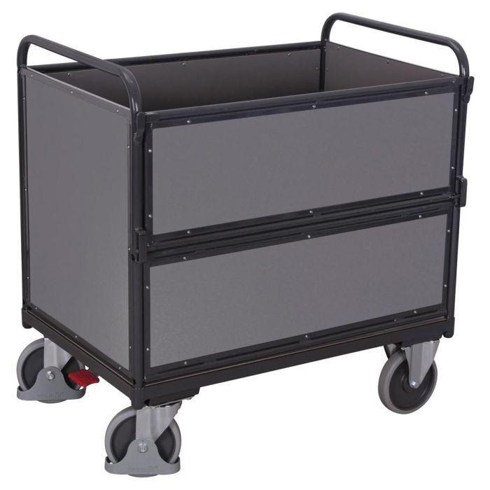 VARIOfit Holzkastenwagen, Traglast 500 kg, 1 Boden, verschiedene Abmessungen, anthrazit