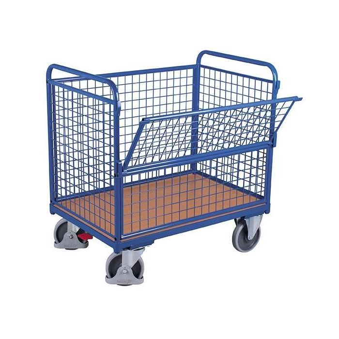 VARIOfit Drahtkastenwagen, Traglast 500 kg, 1 Boden, verschiedene Abmessungen, blau