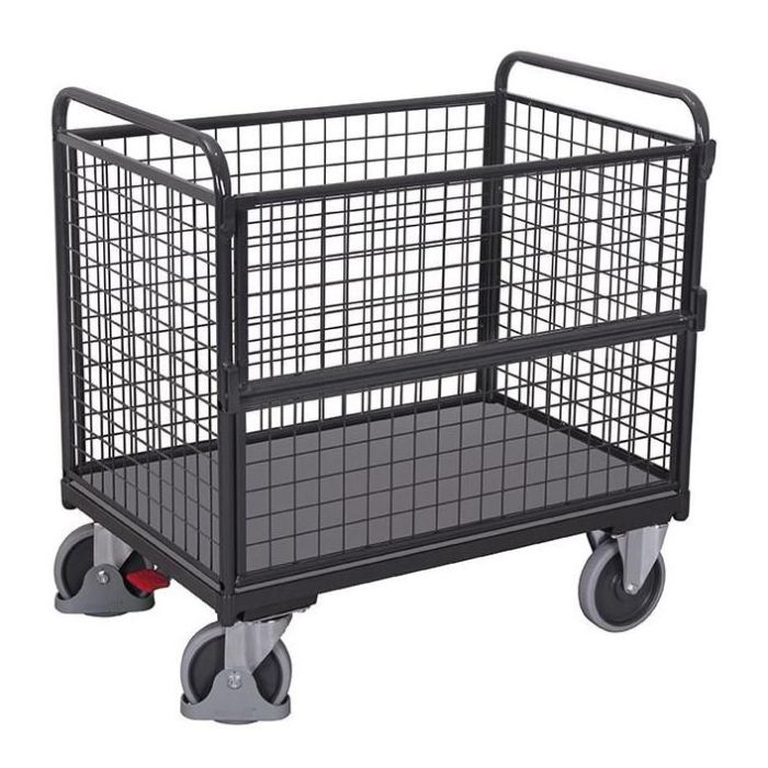 VARIOfit Drahtkastenwagen, Traglast 500 kg, 1 Boden, verschiedene Abmessungen, anthrazit