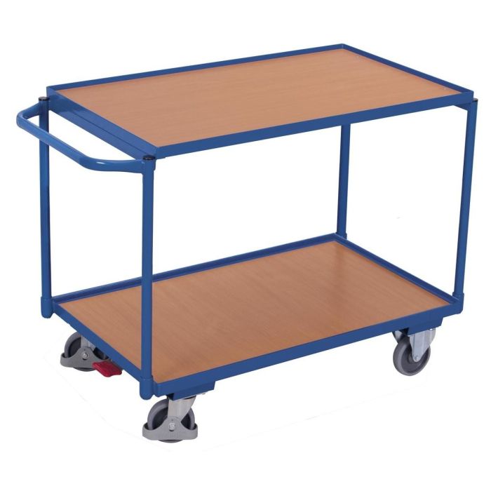 VARIOfit Tischwagen mit 2 Ladeflächen, Traglast 250 kg, verschiedene Abmessungen, blau
