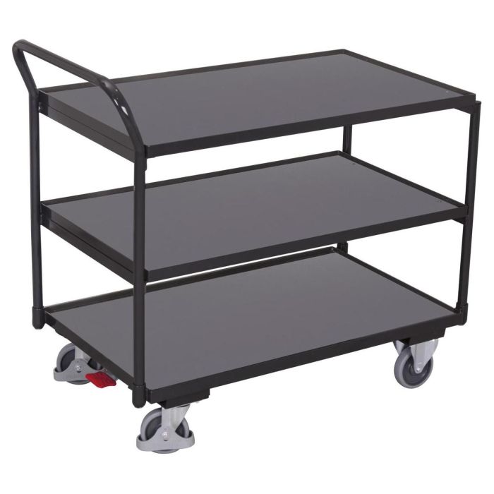 VARIOfit Tischwagen mit 3 Ladeflächen, Traglast 250 kg, verschiedene Abmessungen, anthrazit