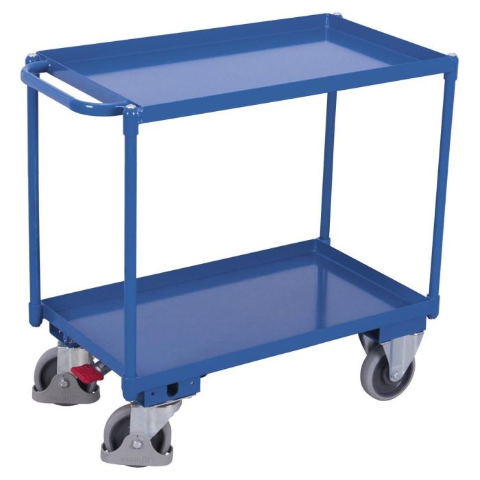 VARIOfit Tischwagen mit 2 Ladeflächen, Traglast 400 kg, verschiedene Abmessungen, blau