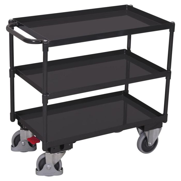 VARIOfit Tischwagen mit 3 Ladeflächen, Traglast 400 kg, verschiedene Abmessungen, anthrazit