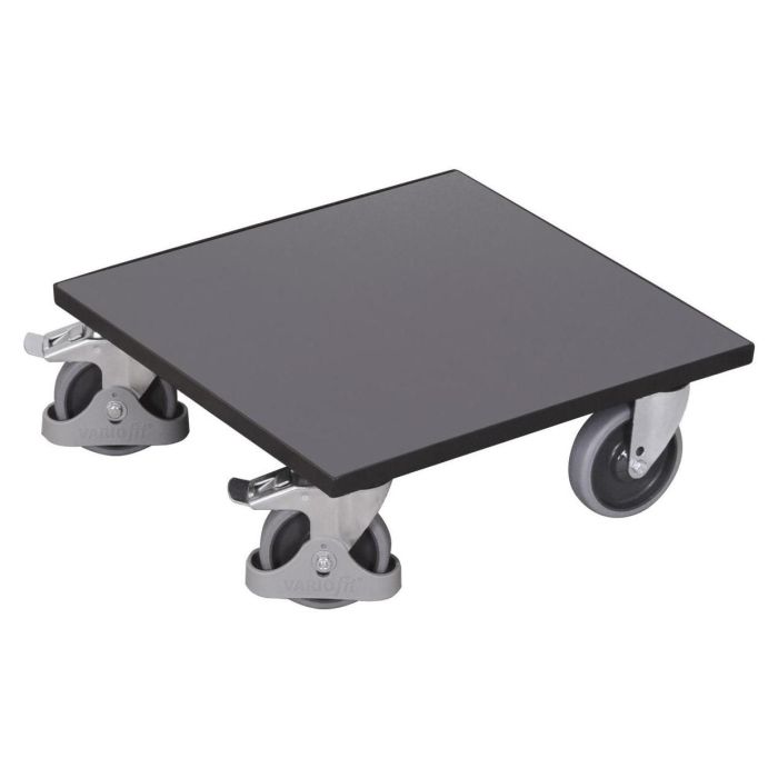 VARIOfit Kistenroller mit oder ohne Boden, 400 kg, 500x500mm, verschiedene Ausführungen, anthrazit