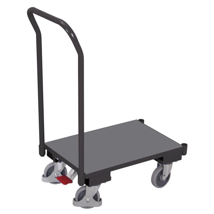 VARIOfit Euro-System-Roller, 1 Boden mit oder ohne Rand, Schiebebügel, 250kg, 610x415mm, anthrazit
