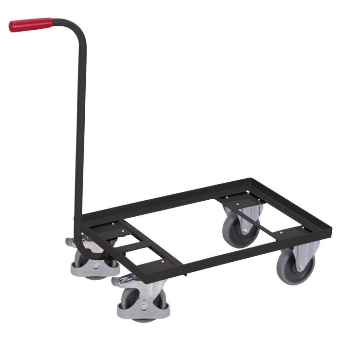 VARIOfit Griffroller, 250 kg, 1 Ladefläche, mit oder ohne Kunststoffkiste, 615x415mm, anthrazit