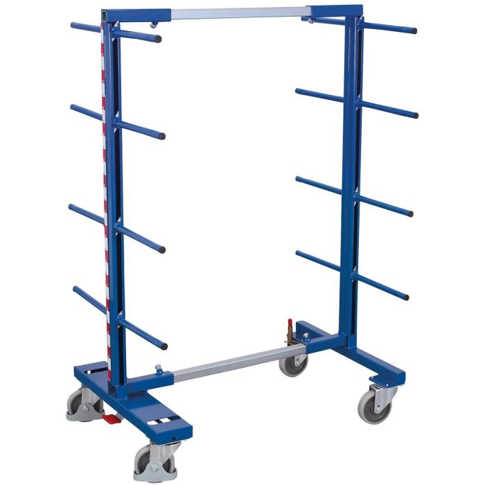 VARIOfit Tragarmwagen zweiseitig, 400 kg, 4 Ebenen ausziehbar, verschiedene Abmessungen, blau