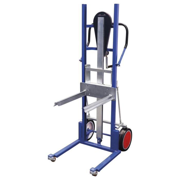 VARIOfit Materialheber inkl. Gabelzinken, Traglast 250 kg, verschiedene Radsätze, blau